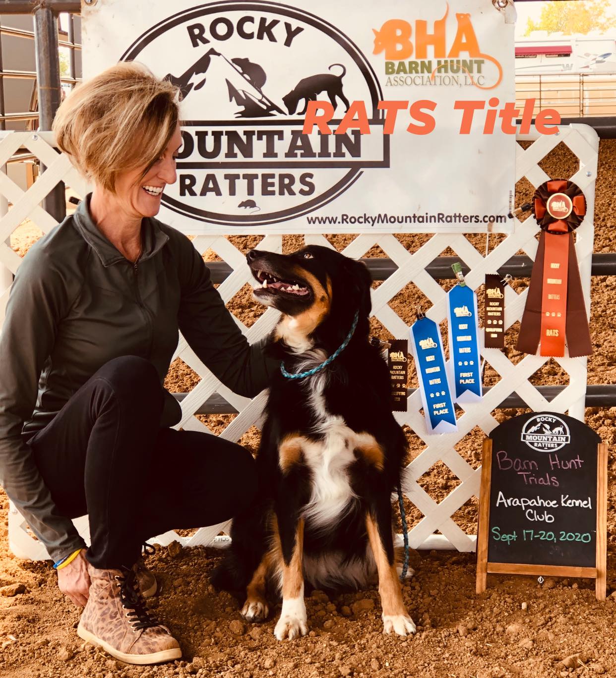 Carol Ann Hartenagle with her Australian Shepherd, Bird